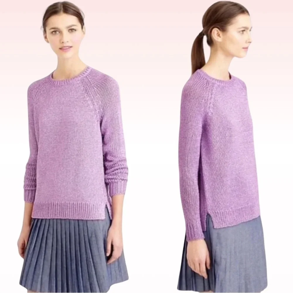 J.CREW Purple Metallic Knit Pullover Sweater (Sz S)
